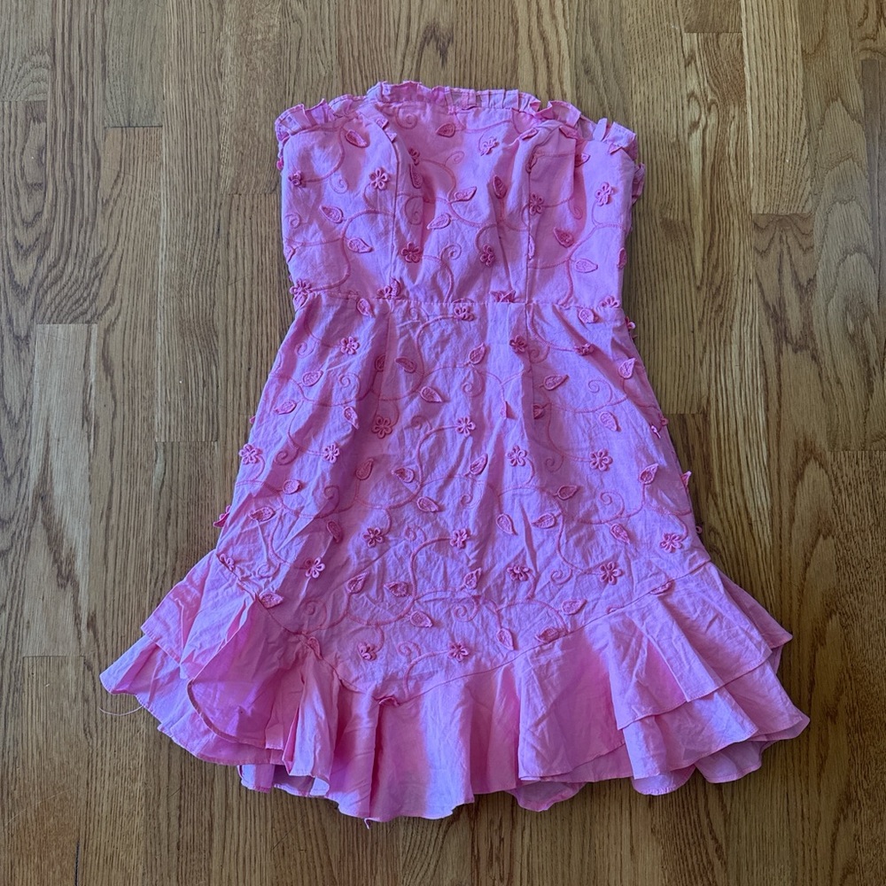 Angel Biba Pink Ruffled Tiered Sundress